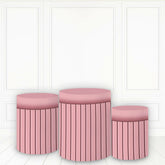 Lofaris Light pink Cake Table Cover Stripe Theme Cylinder